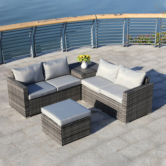 Golden Coast Grey Polyethylene and Iron 4-Piece Outdoor Group Seat