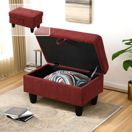 Golden Coast Red Flannel Living Room Sofa Set Ottoman