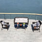 Golden Coast 5-Piece Espresso PE(Polyethylene)&Iron Outdoor Sofa Set