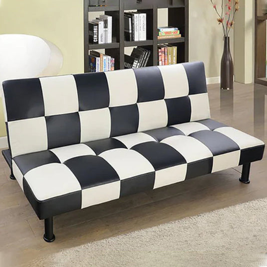 Golden Coast Black&White Faux Leather Living Room Sofa bed