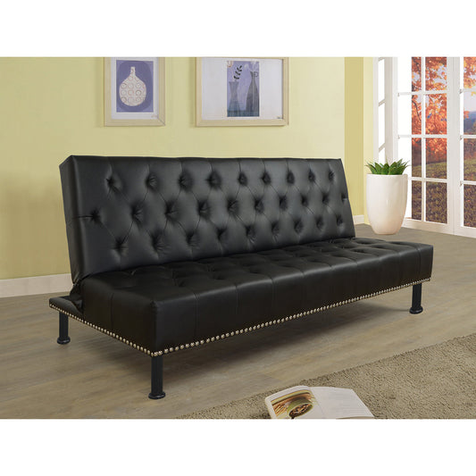 Golden Coast Black Faux Leather Sofa bed