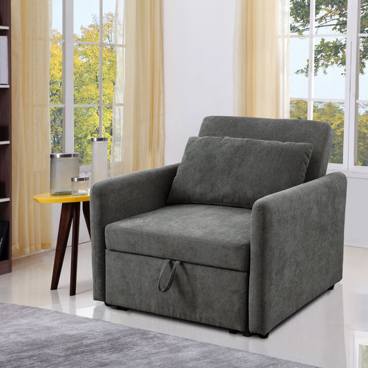 Golden Coast Dark Grey Lint Convertible One-Seat Sofabed